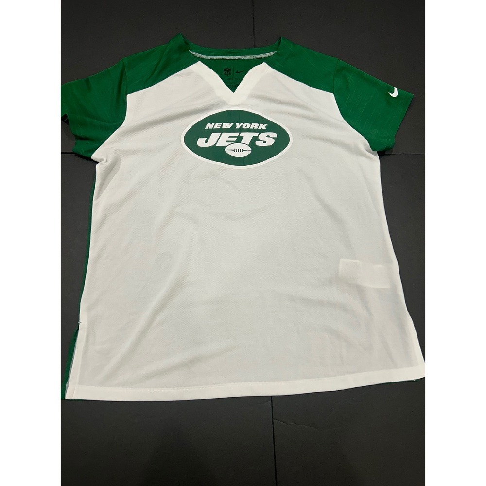 Nike NFL New York Jets Dri-FIT T-Shirt Athletic Green‎ White V-neckTop